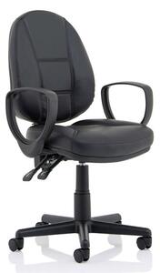 Jackson High Back Office Chair in Black With Loop Arms