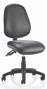 Eclipse Plus II Leather Office Chair In Black No Arms