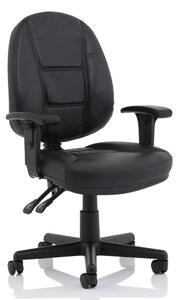 Jackson High Back Office Chair in Black With Adjustable Arms