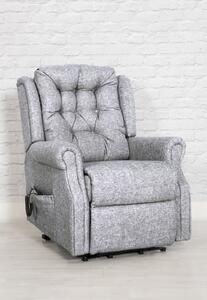 Melsa Fabric Upholstered Twin Motor Lift Recliner Chair In Zinc