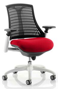 Flex Task White Frame Black Back Office Chair In Bergamot Cherry