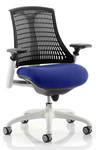 Flex Task White Frame Black Back Office Chair In Stevia Blue