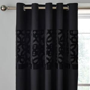 Catherine Lansfield Lattice Cut Velvet Eyelet Curtains