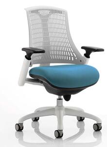 Flex Task White Frame White Back Office Chair In Maringa Teal