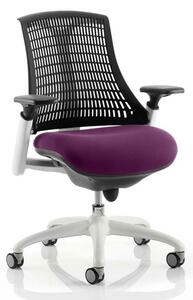 Flex Task White Frame Black Back Office Chair In Tansy Purple