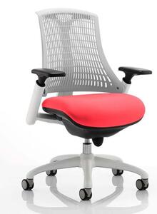 Flex Task White Frame White Back Office Chair In Bergamot Cherry