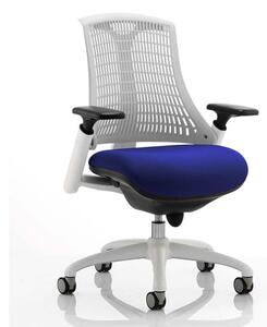 Flex Task White Frame White Back Office Chair In Stevia Blue