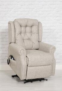 Melsa Fabric Upholstered Twin Motor Lift Recliner Chair In Sand