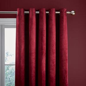 Catherine Lansfield Kingsley Matt Velvet Eyelet Curtains