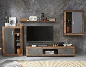 Jazz LED Living Room Furniture Set In Old Wood And Matera