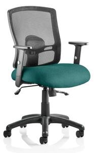Portland II Black Back Office Chair With Maringa Teal Seat