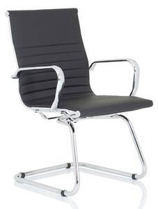 Nola Leather Cantilever Office Visitor Chair In Black