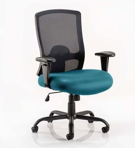 Portland HD Black Back Office Chair With Maringa Teal Seat