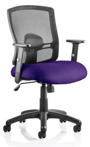 Portland Task Black Back Office Chair With Tansy Purple Seat