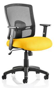 Portland Task Black Back Office Chair With Senna Yellow Seat