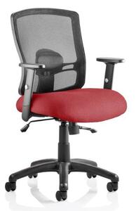 Portland II Black Back Office Chair With Ginseng Chilli Seat