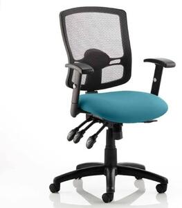 Portland III Black Back Office Chair With Maringa Teal Seat