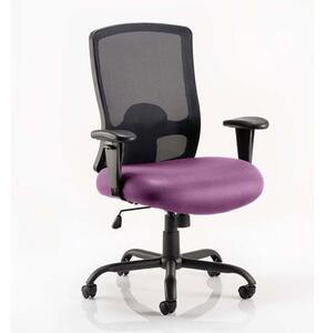 Portland HD Black Back Office Chair With Tansy Purple Seat