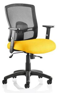 Portland II Black Back Office Chair With Senna Yellow Seat