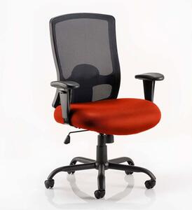 Portland HD Black Back Office Chair With Tabasco Red Seat