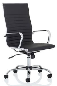 Nola Leather High Back Executive Office Chair In Black