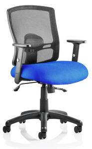 Portland II Black Back Office Chair With Stevia Blue Seat