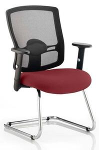 Portland Black Back Visitor Chair With Ginseng Chilli Seat