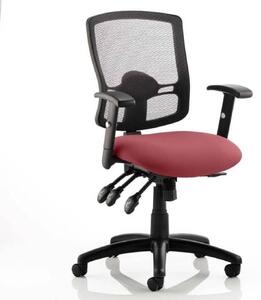 Portland III Black Back Office Chair With Ginseng Chilli Seat