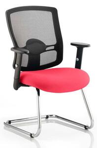 Portland Black Back Visitor Chair With Bergamot Cherry Seat