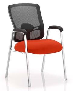 Portland Straight Leg Visitor Chair With Tabasco Red Seat