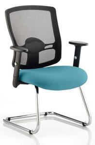 Portland Black Back Visitor Chair With Maringa Teal Seat