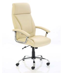 Penza Leather Executive Office Chair In Cream