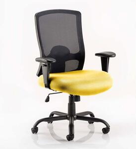 Portland HD Black Back Office Chair With Senna Yellow Seat