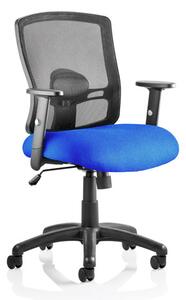 Portland Task Black Back Office Chair With Stevia Blue Seat