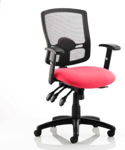 Portland III Black Back Office Chair With Bergamot Cherry Seat