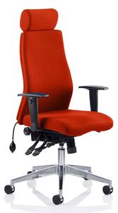 Onyx Headrest Office Chair In Tabasco Red With Arms