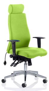 Onyx Headrest Office Chair In Myrrh Green With Arms