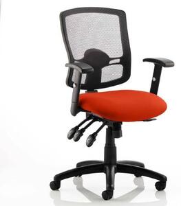 Portland III Black Back Office Chair With Tabasco Red Seat