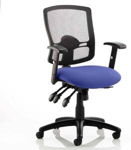 Portland III Black Back Office Chair With Stevia Blue Seat