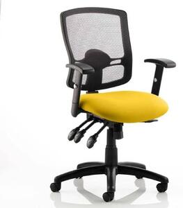Portland III Black Back Office Chair With Senna Yellow Seat