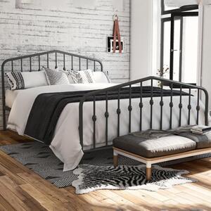 Brunswick Metal King Size Bed In Grey