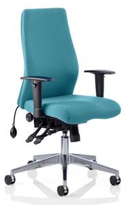 Onyx Office Chair In Maringa Teal With Arms