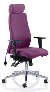 Onyx Headrest Office Chair In Tansy Purple With Arms