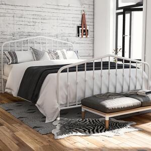 Brunswick Metal King Size Bed In White