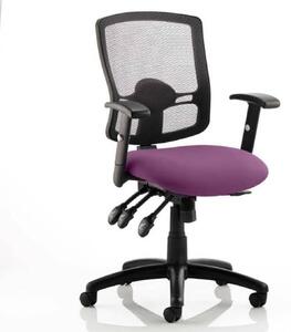 Portland III Black Back Office Chair With Tansy Purple Seat