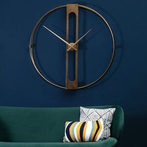 Bealie Round Metal Wall Clock In Gold