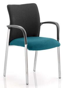 Academy Black Back Visitor Chair In Maringa Teal With Arms