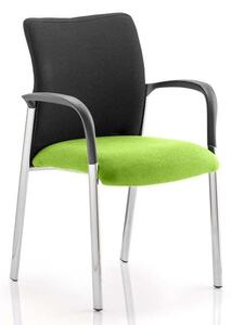 Academy Black Back Visitor Chair In Myrrh Green With Arms