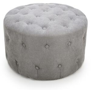 Vallejo Fabric Round Pouffe In Light Grey