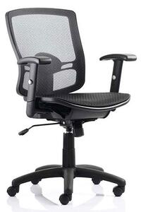 Palma Task Back Black Office Chair In Black With Arms